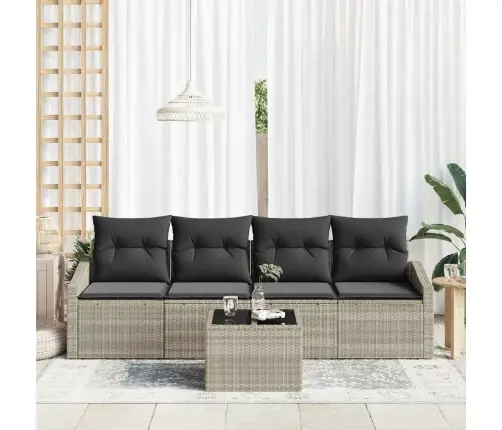 Diivanikomplekt Padjaga 5 Pcs Helehall Ja Tumehall Polürotang