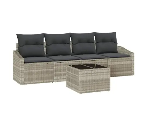 Diivanikomplekt Padjaga 5 Pcs Helehall Ja Tumehall Polürotang