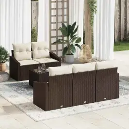 Aia Diivanikomplekt 6 Pcs Pruun Ja Kreem 55 X 55 X 37 Cm