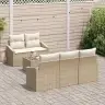Sodo Sofų Rinkinys 6 Pcs Bežinė Ir Kreminė 55 X 55 X 37 Cm