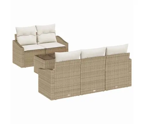 Sodo Sofų Rinkinys 6 Pcs Bežinė Ir Kreminė 55 X 55 X 37 Cm