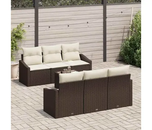 Diivanikomplekt Padjaga 7 Pcs Pruun Ja Kreem Polürotang