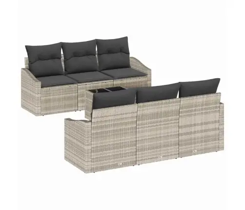 Sofos Komplektas 7 Pcs Šviesiai Pilka Ir Tamsiai Pilka