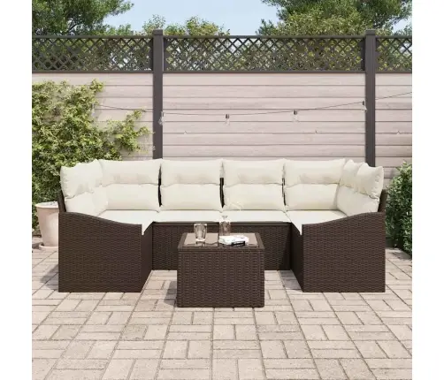 Diivanikomplekt Padjaga 7 Pcs Pruun Ja Kreem Polürotang