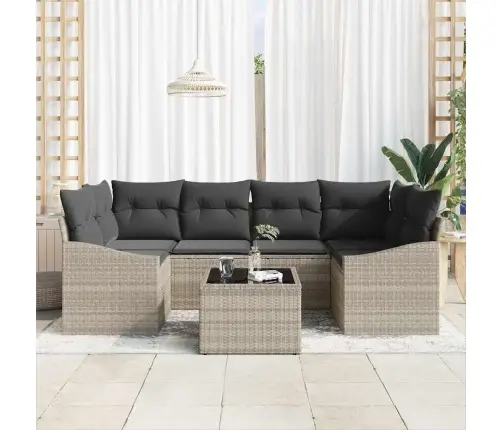 Aia Diivanikomplekt Padjaga Padjaga 7 Pcs Helehall Ja Tumehall Aia Diivanikomplekt Padjaga Padjaga 7 Pcs Helehall Ja Tumehall