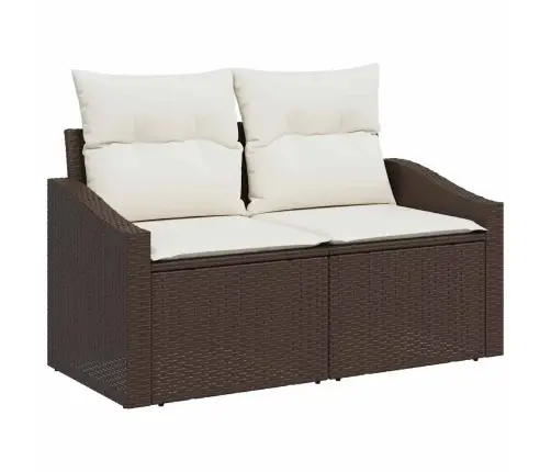 Diivanikomplekt Padjaga 8 Pcs Pruun Ja Kreem Polürotang