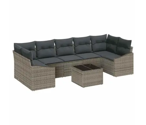 Sofos Komplektas Su Pagalve Su Saugykla 8 Pcs Pilka Poliratanas