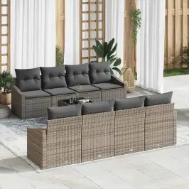 Dārza Dīvānu Komplekts Ar Spilvenu 7 Pcs Pelēka 55 X 55 X 37 Cm Vidaxl