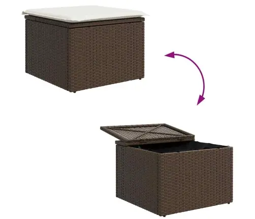 Sofos Komplektas 4 Pcs Ruda Ir Grietinėlė Poliratanas