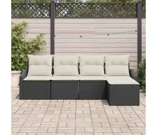 Sodo Valgomojo Komplektas Su Pagalve 5 Pcs Juoda Ir Kreminė