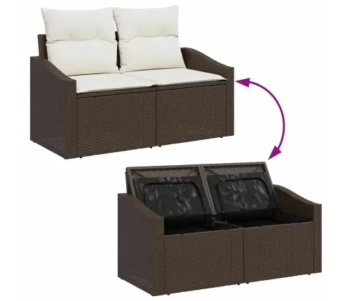 Sodo Valgomojo Komplektas Su Pagalve 6 Pcs Ruda Ir Grietinėlė