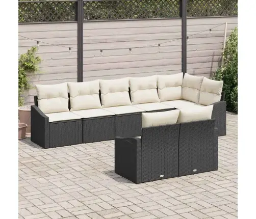 Sodo Valgomojo Komplektas Su Pagalve 8 Pcs Juoda Ir Kreminė