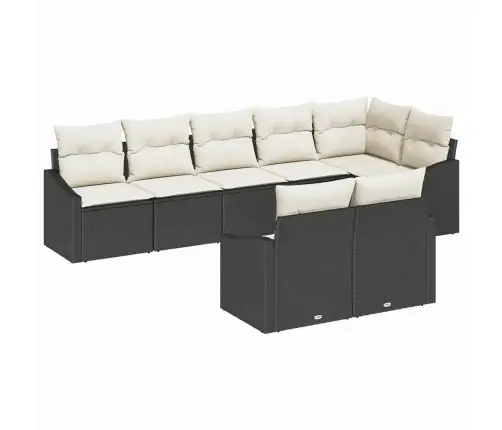 Sodo Valgomojo Komplektas Su Pagalve 8 Pcs Juoda Ir Kreminė