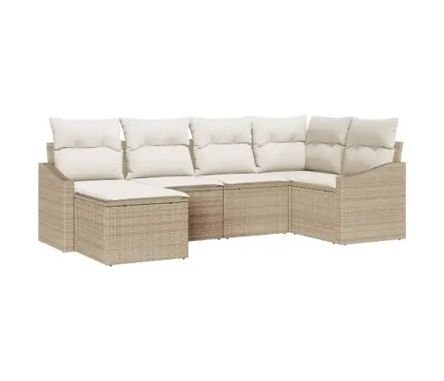 Sodo Valgomojo Komplektas Su Pagalve 6 Pcs Bežinė Ir Kreminė