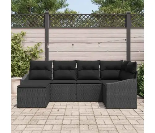 Sodo Valgomojo Komplektas Su Pagalve Su Saugykla 6 Pcs Juoda