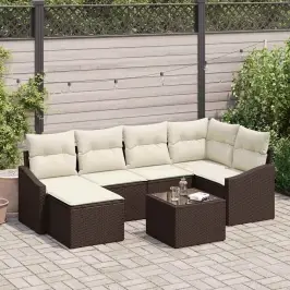 Aia Söögilaudade Komplekt Padjaga 7 Pcs Pruun Ja Kreem