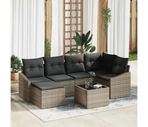 6 Daļīga Dārza Ēdamistaba Ar Spilveniem Melnā Polirattanā Vidaxl