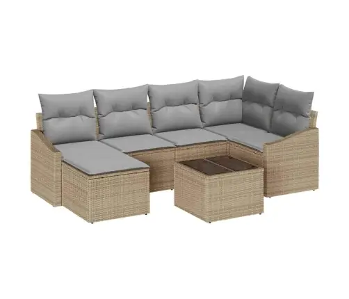 Sodo Valgomojo Komplektas 7 Pcs Bežinė Ir Šviesiai Pilka