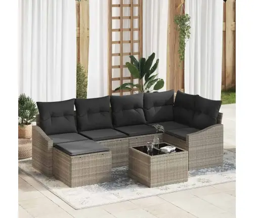 Aia Söögilaudade Komplekt Padjaga Ladustamisega 7 Pcs Helehall