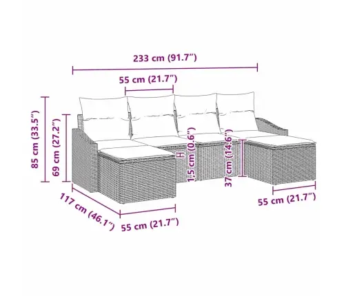 Aia Söögilaudade Komplekt Padjaga 6 Pcs Beez Ja Koor