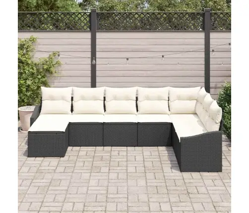 8 Gabalu Dārza Ēdamgalda Komplekts Ar Spilveniem Melnā Poli Rotangpalmas Vidaxl 8 Gabalu Dārza Ēdamgalda Komplekts Ar Spilveniem Melnā Poli Rotangpalmas Vidaxl