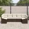 Sodo Valgomojo Komplektas Su Pagalve 7 Pcs Ruda Ir Grietinėlė