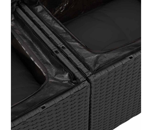 Aia Söögilaudade Komplekt Padjaga Ladustamisega 7 Pcs Must