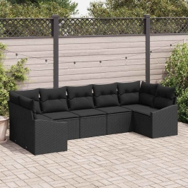 Aia Söögilaudade Komplekt Padjaga Ladustamisega 7 Pcs Must