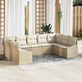 Sodo Valgomojo Komplektas Su Pagalve 9 Pcs Bežinė Ir Kreminė