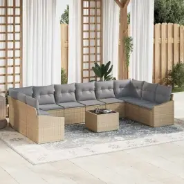 Sodo Valgomojo Komplektas 11 Pcs Bežinė Ir Šviesiai Pilka