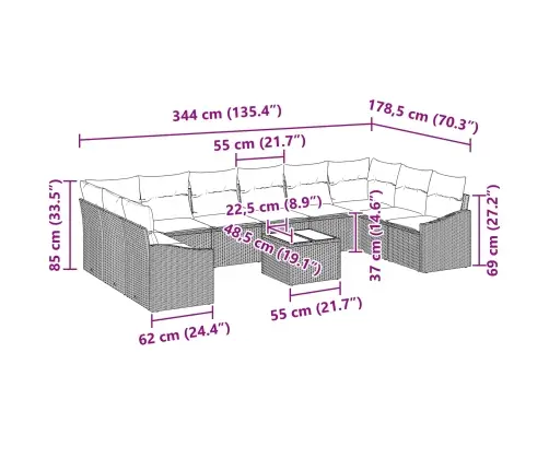 Sodo Sofų Rinkinys Su Saugykla Bežinė Ir Kreminė Poliratanas