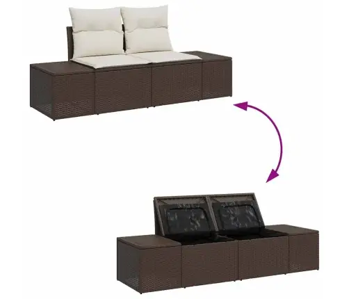 Aia Diivanikomplekt Padjaga Ladustamisega 3 Pcs Pruun Ja Kreem