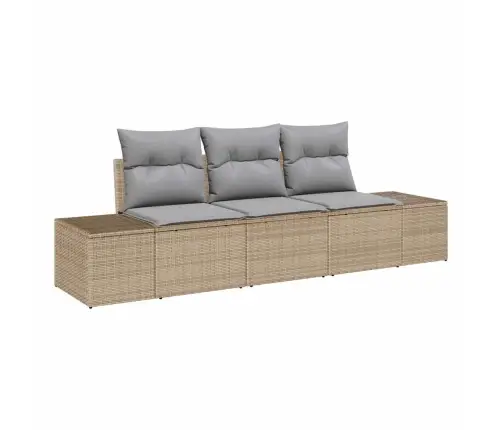 Sodo Sofų Rinkinys Su Pagalve 3 Pcs Bežinė Ir Šviesiai Pilka