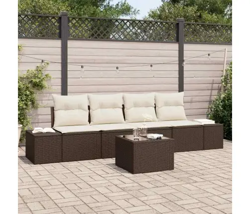 Sodo Sofų Rinkinys 5 Pcs Ruda Ir Grietinėlė 55 X 55 X 37 Cm Sodo Sofų Rinkinys 5 Pcs Ruda Ir Grietinėlė 55 X 55 X 37 Cm