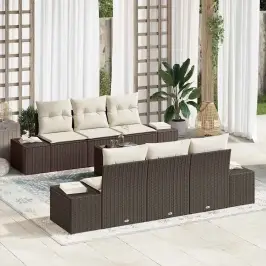 Aia Diivanikomplekt 7 Pcs Pruun Ja Kreem 55 X 55 X 37 Cm