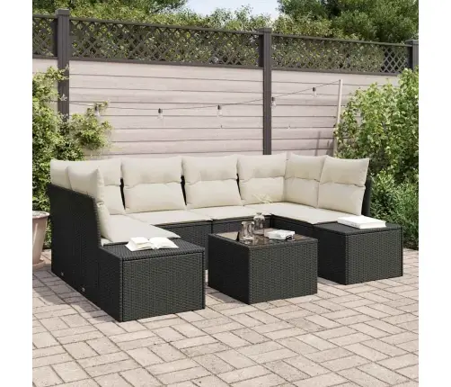 Aia Diivanikomplekt Padjaga 8 Pcs Must Ja Kreem Polürotang