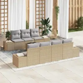 Aia Diivanikomplekt Padjaga 8 Pcs Beež Ja Hall 55 X 55 X 37 Cm