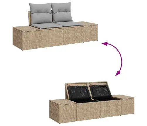 Aia Diivanikomplekt Padjaga 8 Pcs Beež Ja Hall 55 X 55 X 37 Cm