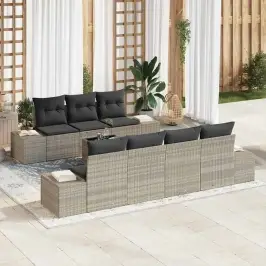 Aia Diivanikomplekt 8 Pcs Helehall Ja Tumehall 55 X 55 X 37 Cm