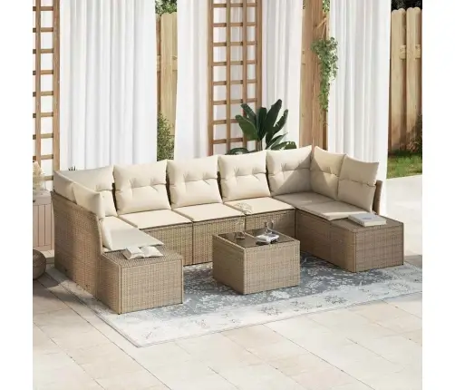 Dārza Dīvānu Komplekts 8 Pcs Bēšs Un Krēms 55 X 55 X 37 Cm Vidaxl