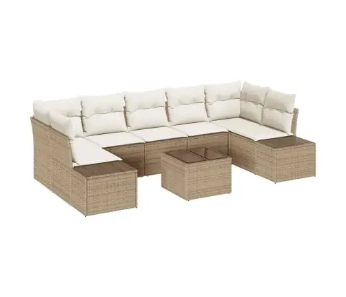 Dārza Dīvānu Komplekts 8 Pcs Bēšs Un Krēms 55 X 55 X 37 Cm Vidaxl