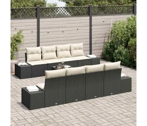 Aia Diivanikomplekt Padjaga 8 Pcs Must Ja Kreem Polürotang