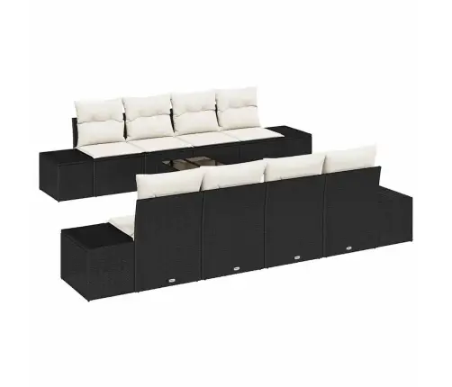 Aia Diivanikomplekt Padjaga 8 Pcs Must Ja Kreem Polürotang