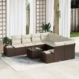 Aia Diivanikomplekt 9 Pcs Pruun Ja Kreem 55 X 55 X 37 Cm