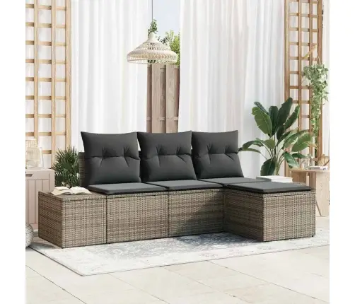 4 Gabalu Dārza Dīvānu Komplekts Ar Spilveniem Pelēkā Poli Rotangpalmas Vidaxl 4 Gabalu Dārza Dīvānu Komplekts Ar Spilveniem Pelēkā Poli Rotangpalmas Vidaxl