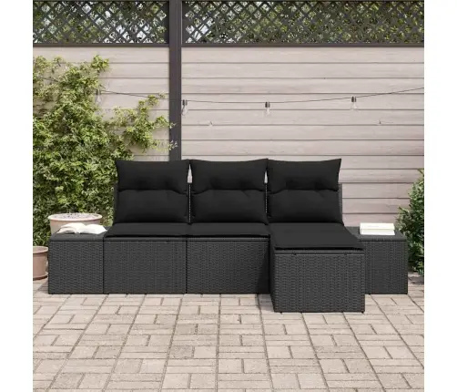 Aia Diivanikomplekt Padjaga Ladustamisega 4 Pcs Must