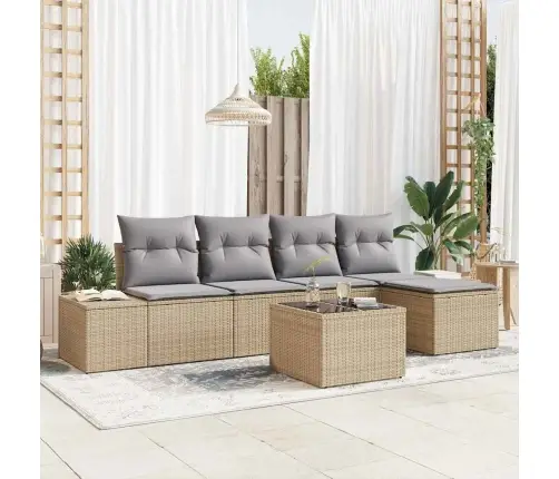 Aia Diivanikomplekt Padjaga 5 Pcs Beež Ja Heledhall Polürotang