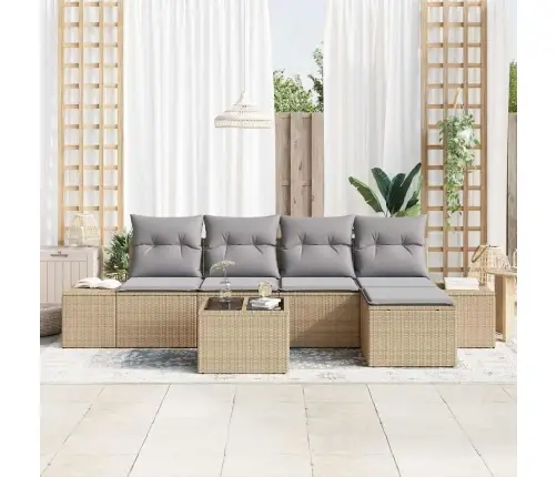 Aia Diivanikomplekt Padjaga 5 Pcs Beež Ja Heledhall Polürotang