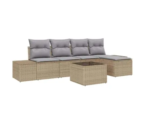 Aia Diivanikomplekt Padjaga 5 Pcs Beež Ja Heledhall Polürotang