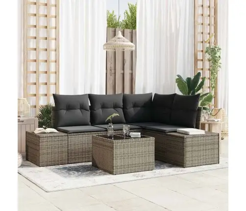 Dārza Dīvānu Komplekts Ar Spilvenu 5 Pcs Gaiši Pelēks Vidaxl